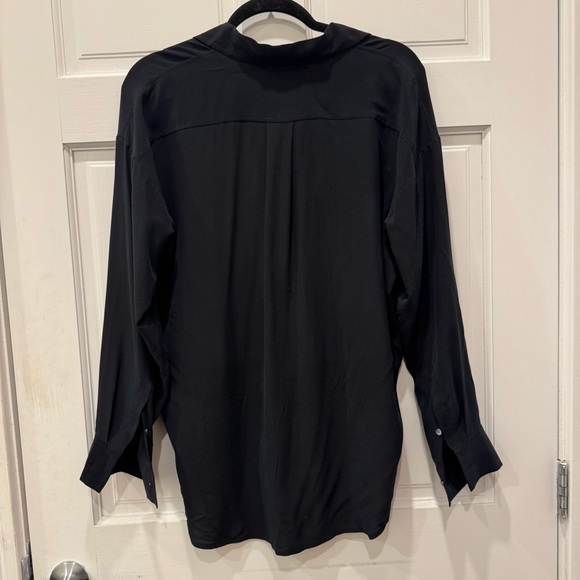 Everlane Black 100% Utility Clean Silk Long Sleeve Button Down Shirt Size 6 - Picture 4 of 9
